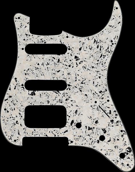 Fender Pickguard, Stratocaster® H/S/S, 11-Hole Mount, Aged White Moto, 4-Ply