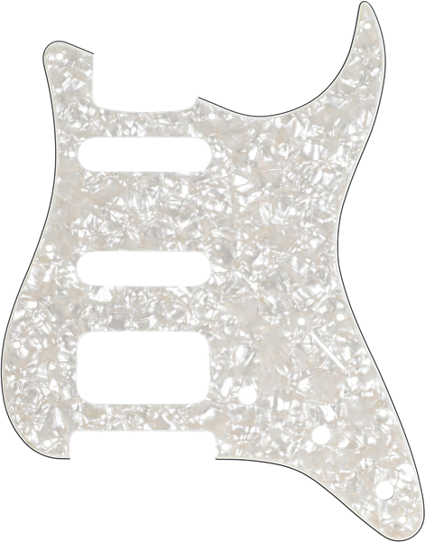 Fender Pickguard, Stratocaster® H/S/S, 11-Hole Mount, Aged White Moto, 4-Ply
