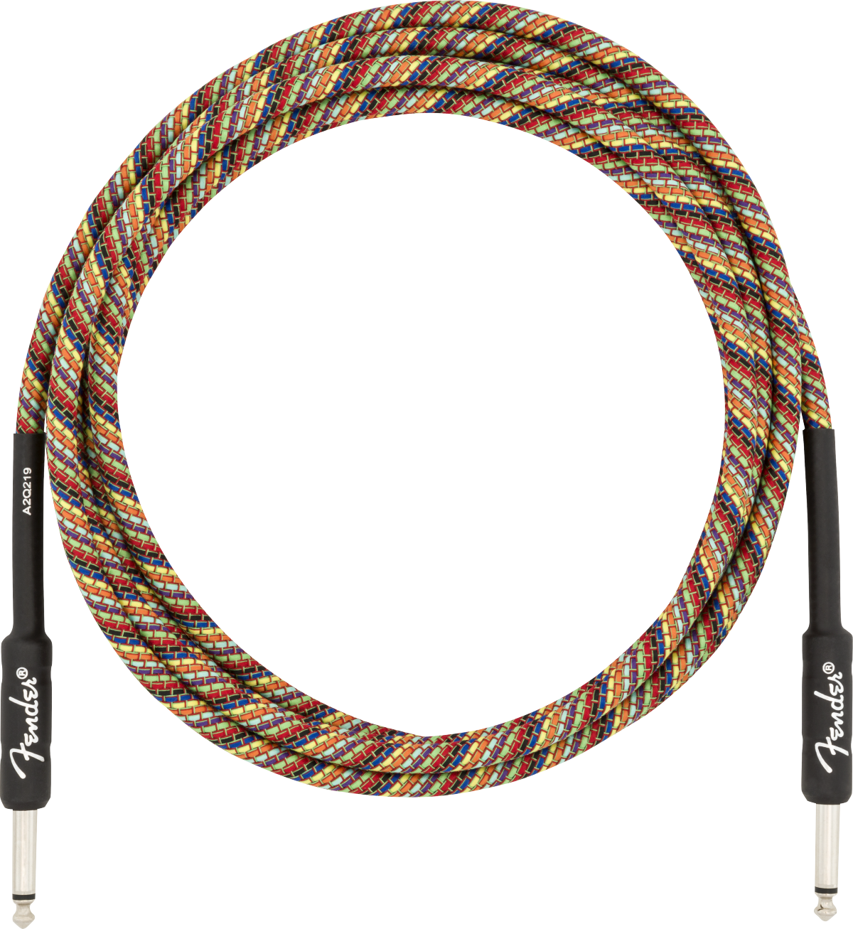 Fender Festival Instrument Cable, Straight/Straight, 10', Pure Hemp, Rainbow