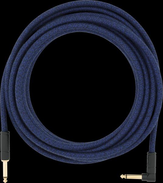 Fender Festival Instrument Cable, Straight/Angle, 18.6', Pure Hemp, Blue Dream