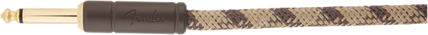 Fender Festival Instrument Cable, Straight/Angle, 18.6', Pure Hemp, Brown Stripe