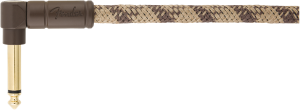 Fender Festival Instrument Cable, Straight/Angle, 18.6', Pure Hemp, Brown Stripe