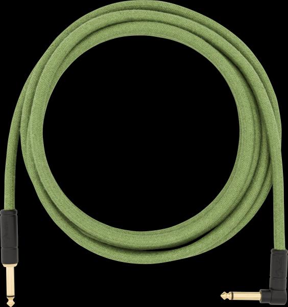 Fender Festival Instrument Cable, Straight/Angle, 10', Pure Hemp, Green
