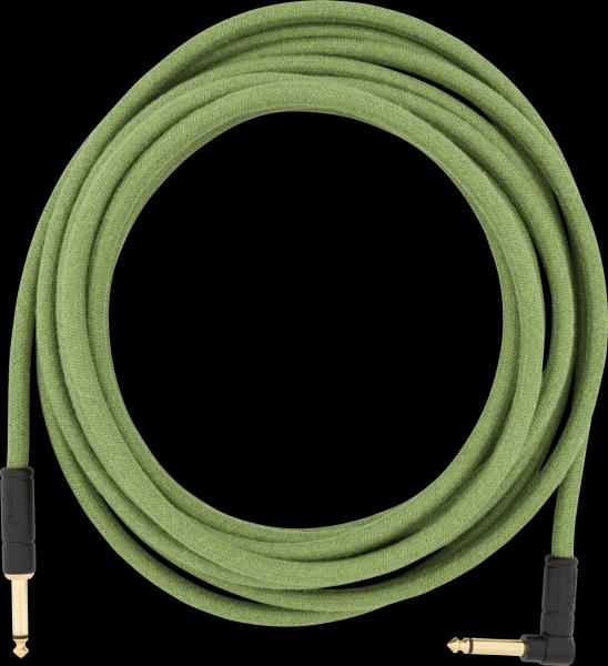 Fender Festival Instrument Cable, Straight/Angle, 18.6', Pure Hemp, Green