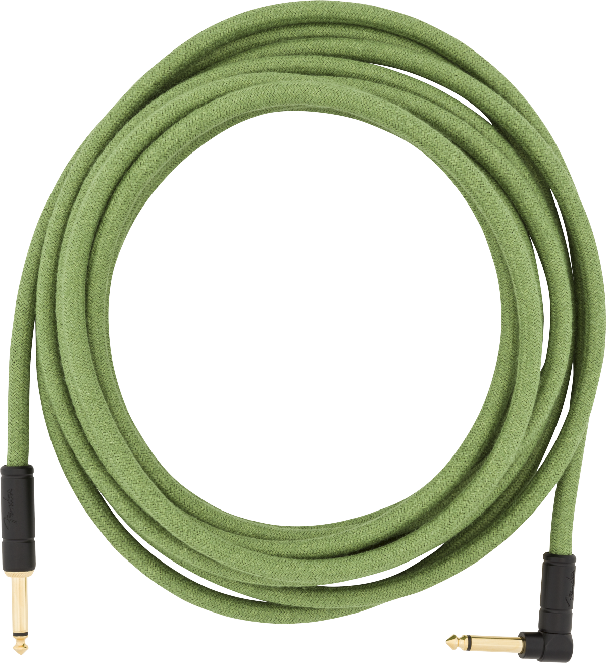 Fender Festival Instrument Cable, Straight/Angle, 18.6', Pure Hemp, Green