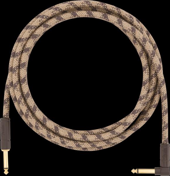Fender Festival Instrument Cable, Straight/Angle, 10', Pure Hemp, Brown Stripe