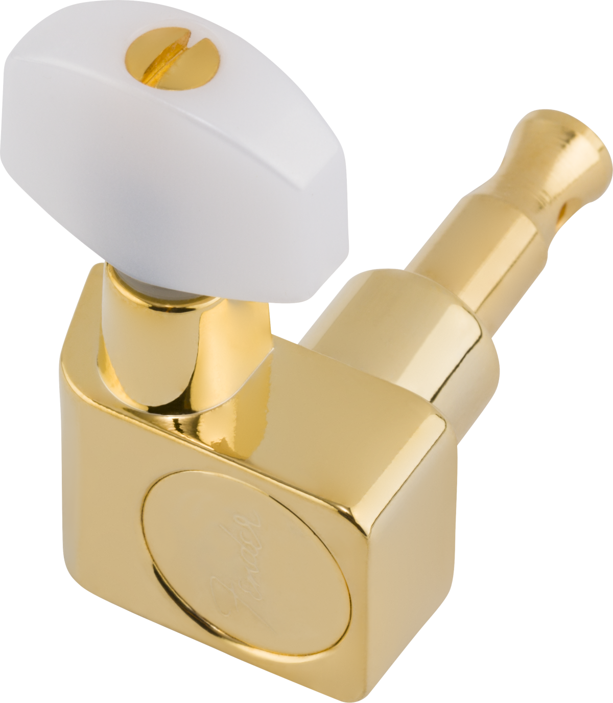 Fender Deluxe Cast/Sealed Guitar Tuning Machines with Pearl Buttons (Set of 6), Gold