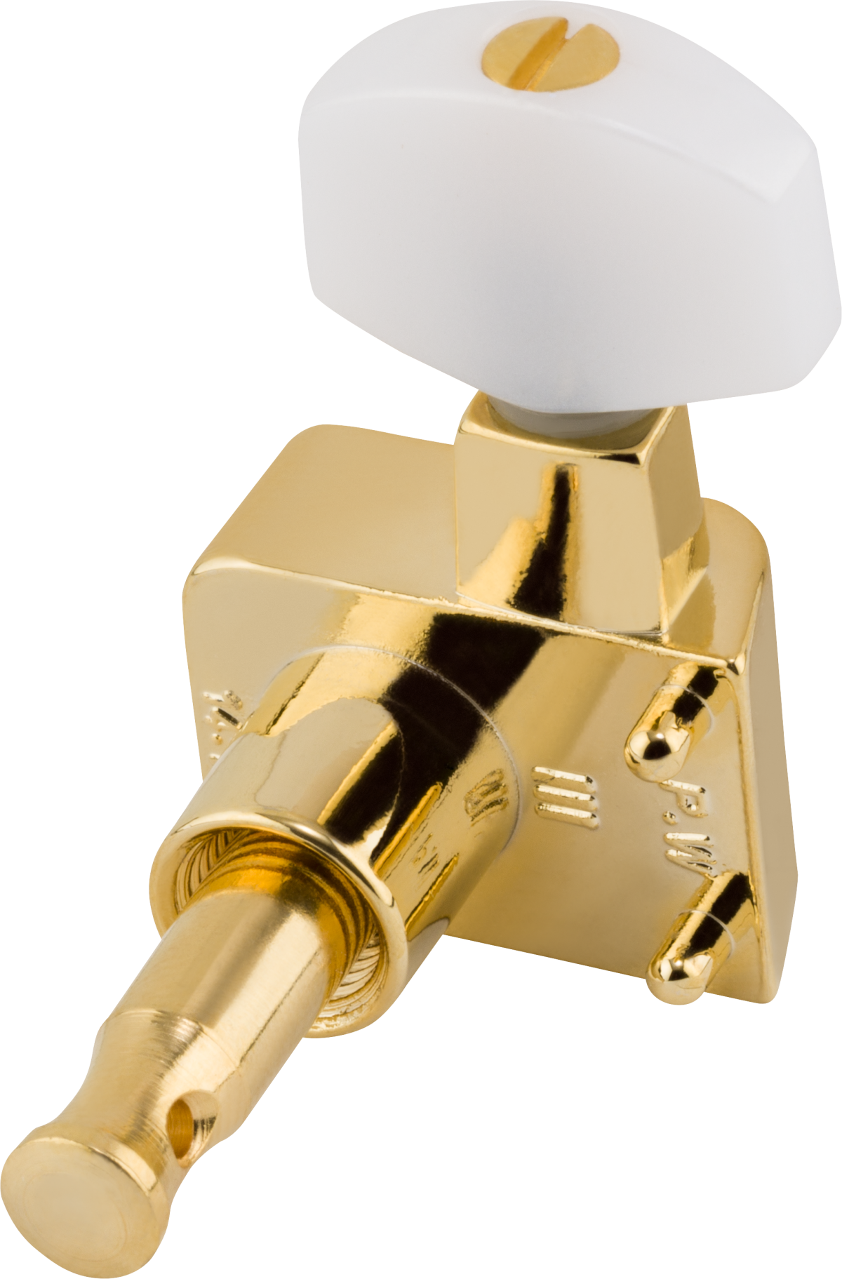 Fender Deluxe Cast/Sealed Guitar Tuning Machines with Pearl Buttons (Set of 6), Gold