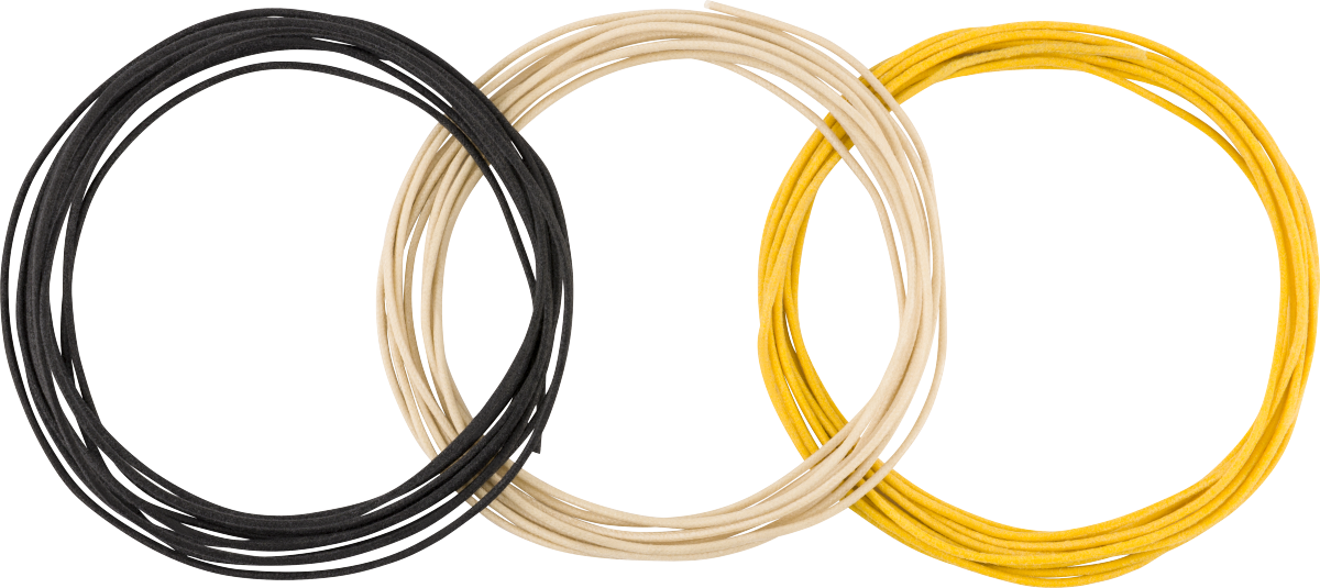 Fender Pure Vintage Cloth Wire, 22 AWG, Black, White, Yellow, 10'
