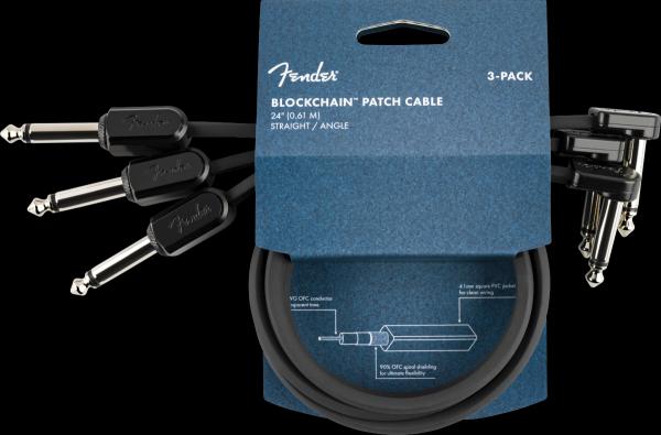 Fender Blockchain 24" Patch Cable, 3-pack, Straight/Angle