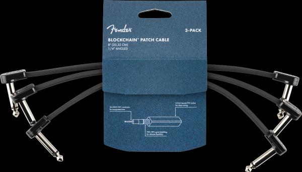 Fender Blockchain 8" Cable, 3-pack, Angle/Angle