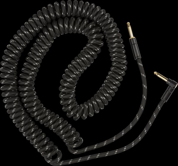 Fender Deluxe Coil Cable, 30', Black Tweed