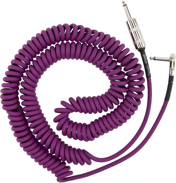 Fender Hendrix™ Voodoo Child™ Coil Instrument Cable, Straight/Angle, 30', Purple