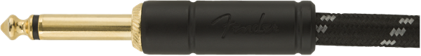 Fender Deluxe Series Instrument Cable, Straight/Angle, 18.6', Black Tweed