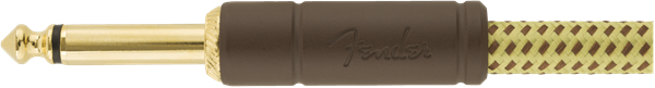 Fender Deluxe Series Instrument Cable, Straight/Angle, 25', Tweed