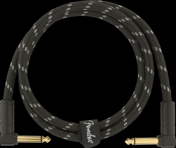 Fender Deluxe Series Instrument Cable, Angle/Angle, 3', Black Tweed