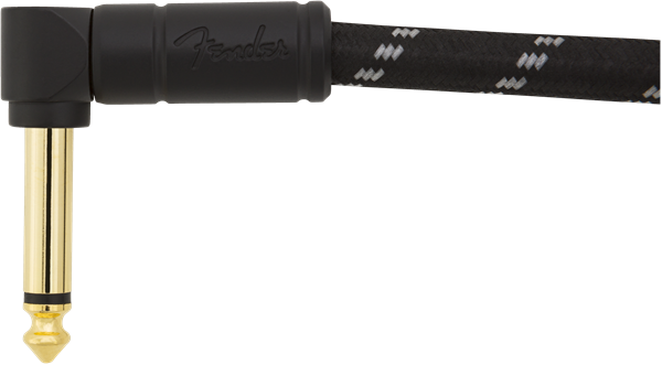 Fender Deluxe Series Instrument Cable, Angle/Angle, 3', Black Tweed