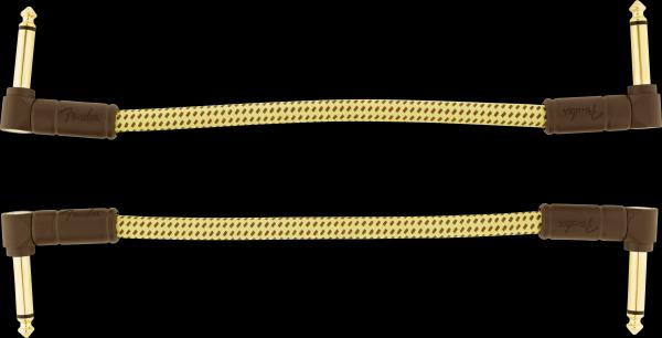 Fender Deluxe Series Patch Cables (2-Pack), Angle/Angle, 6", Tweed