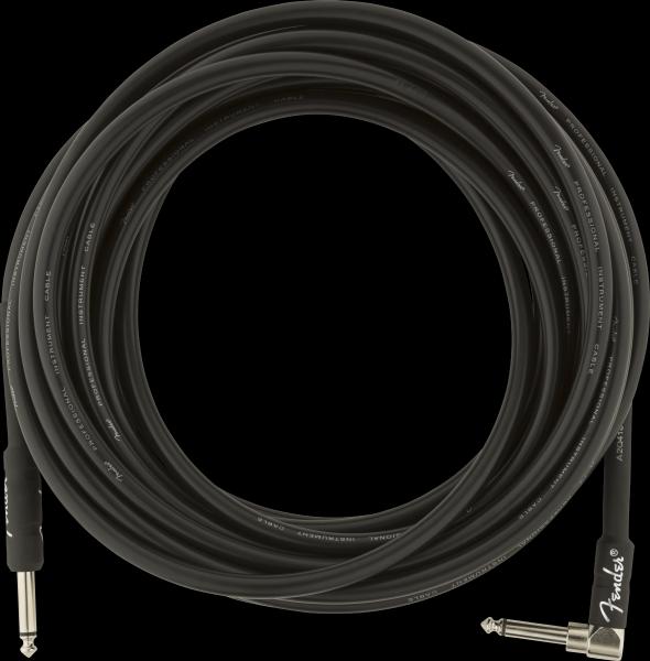 Fender Professional Series Instrument Cables, Straight/Angle, 25', Black