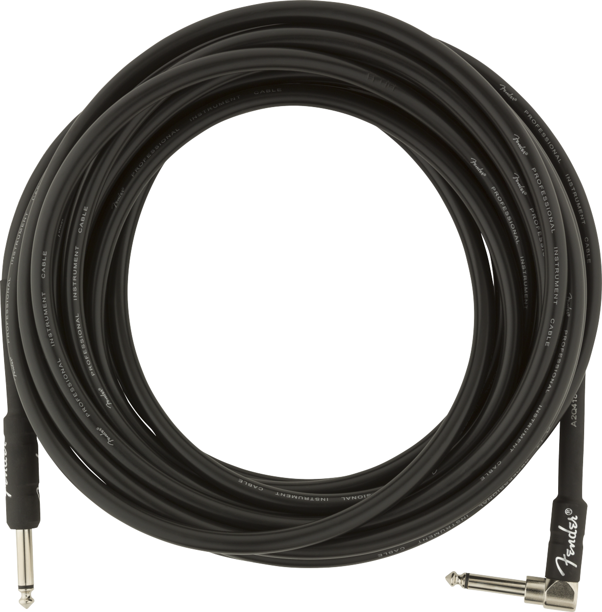 Fender Professional Series Instrument Cables, Straight/Angle, 25', Black
