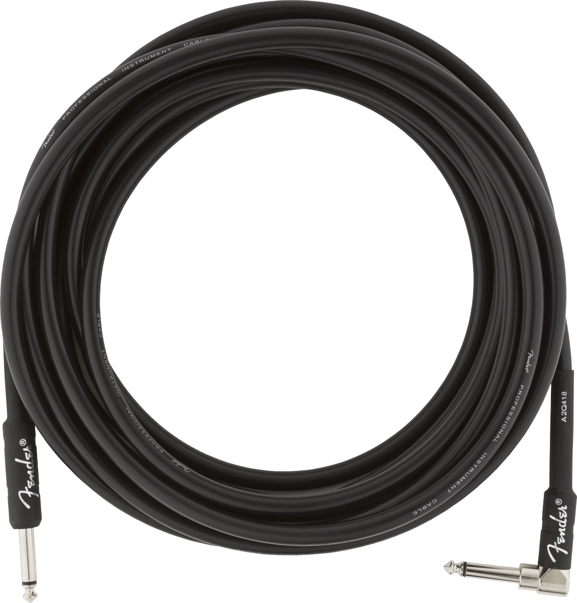 Fender Professional Series Instrument Cable, Straight/Angle, 18.6', Black