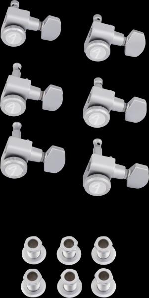 Fender Locking Stratocaster®/Telecaster® Staggered Tuning Machines, Brushed Chrome (6)