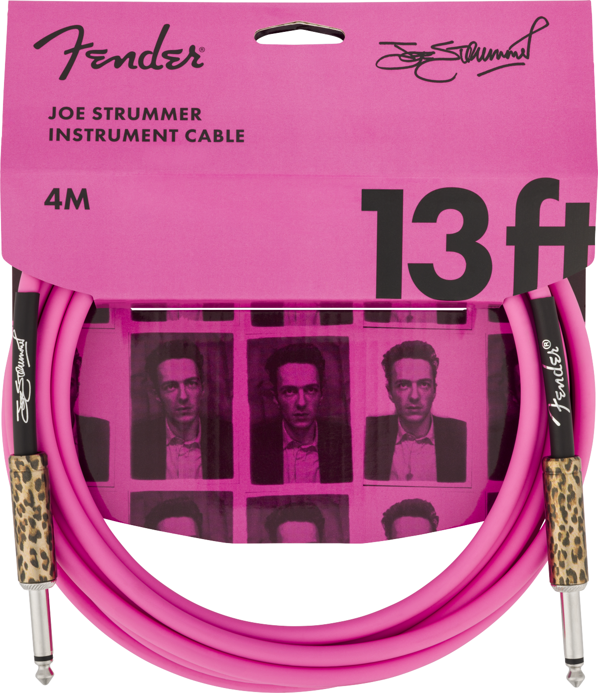 Fender Joe Strummer 13' Instrument Cable, Pink Leopard