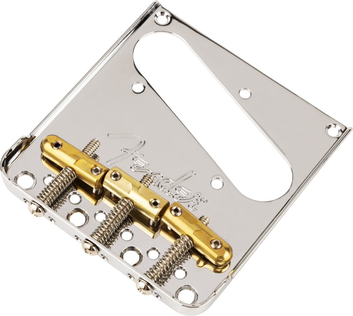 Fender 3-Saddle Top-Load/String-Through Tele® Bridge with Compensated Brass “Bullet” Saddles