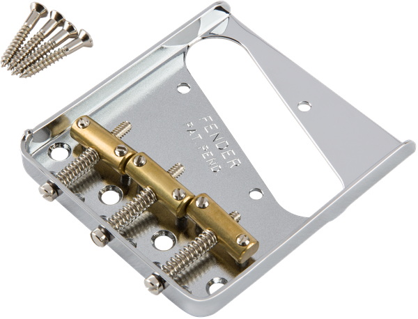 Fender 3-Saddle American Vintage Telecaster® Bridge Assembly with Brass Saddles (Chrome)
