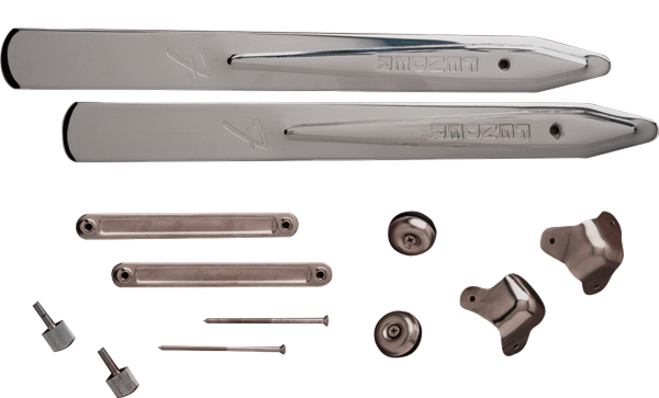 Fender Pure Vintage 14" Small Tilt Back Legs, (2), Chrome