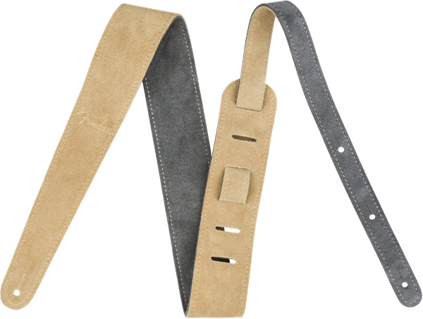 Fender Reversible Suede Strap, Gray/Tan, 2"