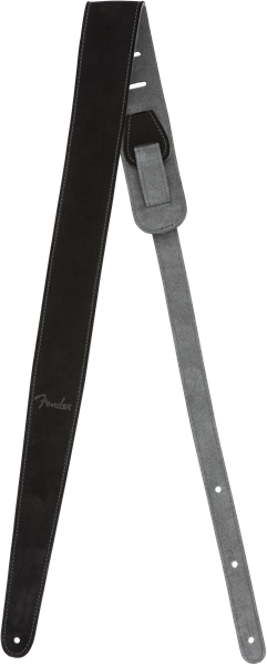 Fender Reversible Suede Strap, Black/Grey, 2"