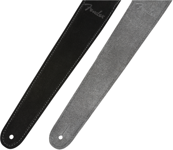 Fender Reversible Suede Strap, Black/Grey, 2"