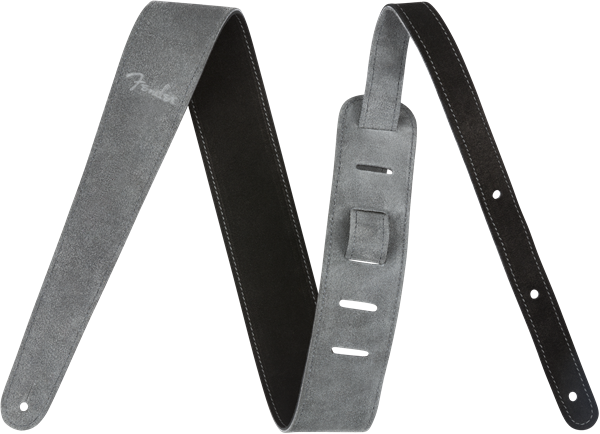 Fender Reversible Suede Strap, Black/Grey, 2"