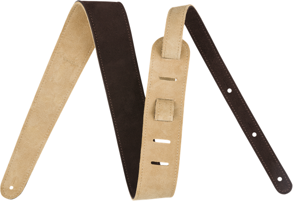 Fender Reversible Suede Strap, Brown/Tan, 2"