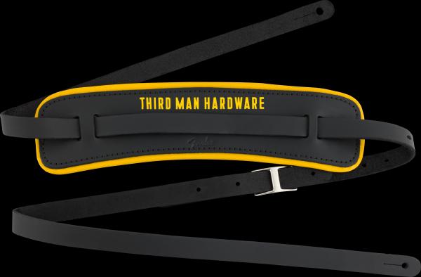 Fender Fender x Third Man Hardware Leather Strap, Black/Yellow