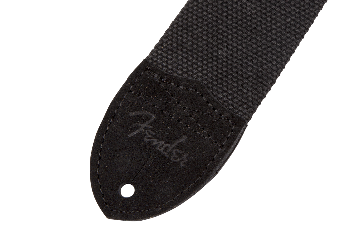 Fender Cotton/Leather Strap, Black, 2"