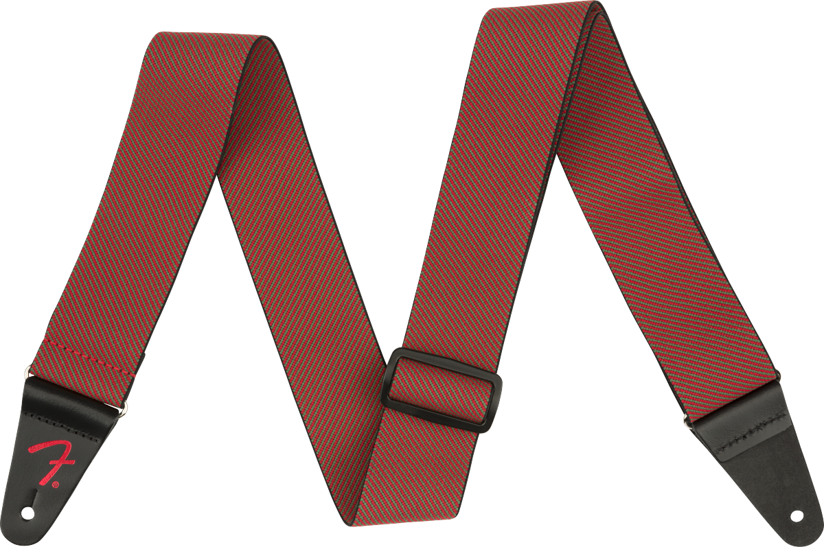 Fender Limited Edition WeighLess™ Festive Strap Tweed Strap, Green and Red, 2"