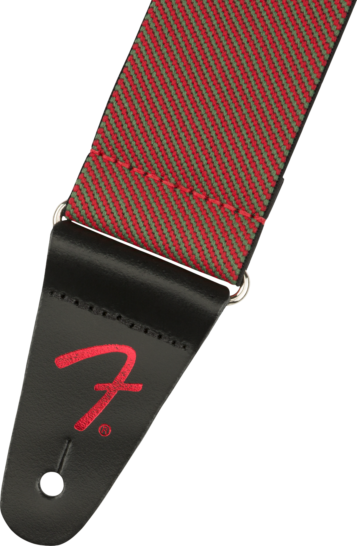 Fender Limited Edition WeighLess™ Festive Strap Tweed Strap, Green and Red, 2"