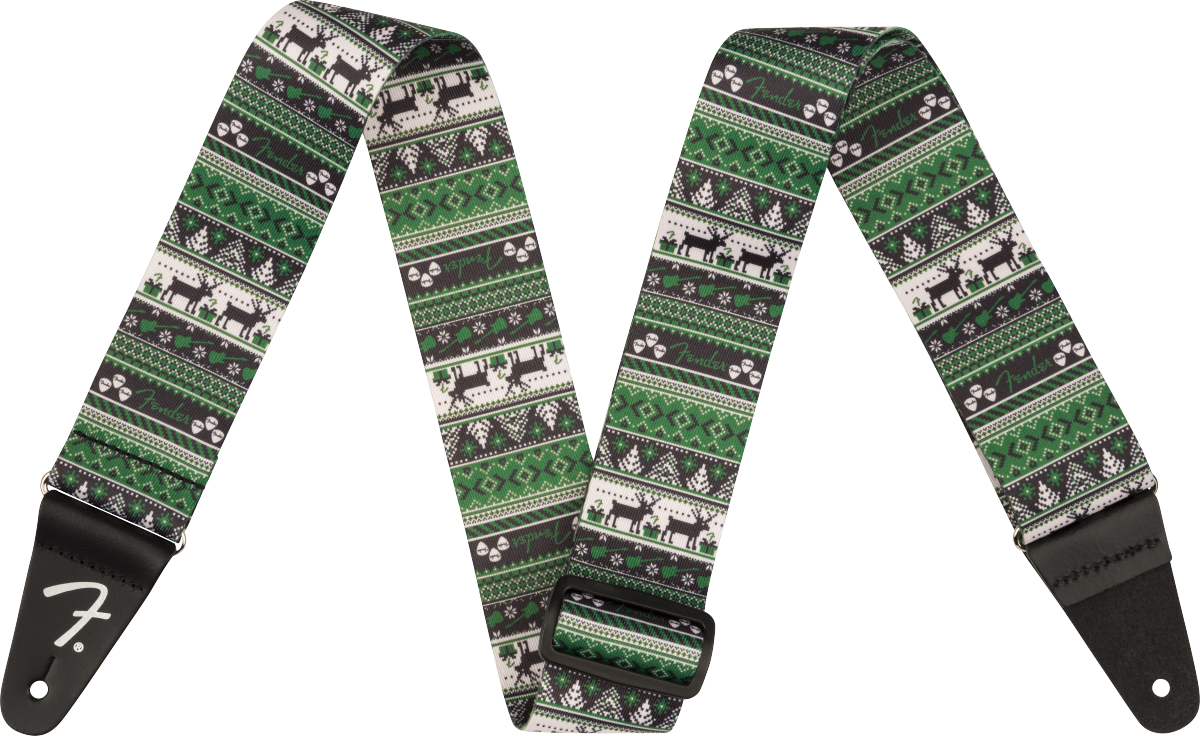 Fender Ugly Xmas Sweater Strap, Green Fair Isle