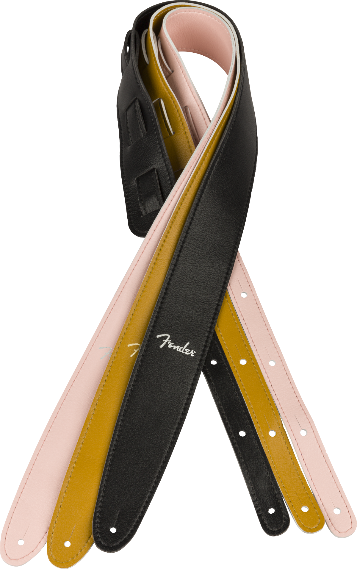 Fender Vegan Leather Strap, Black, 2.5", Microfiber