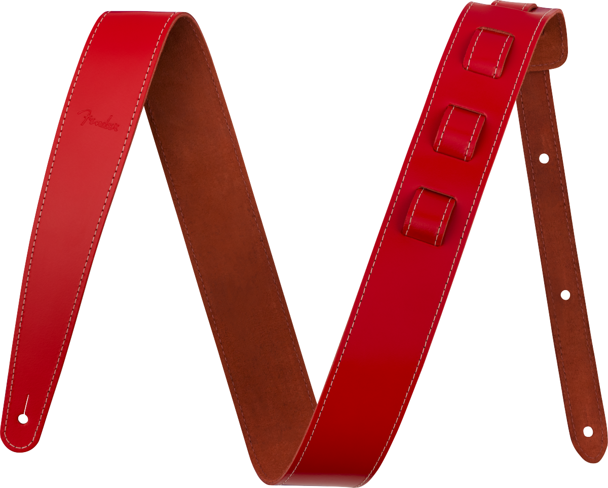 Fender 2" Essentials Leather Strap, Red