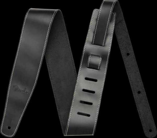 Fender Broken-In Leather Strap, Black, 2.5"