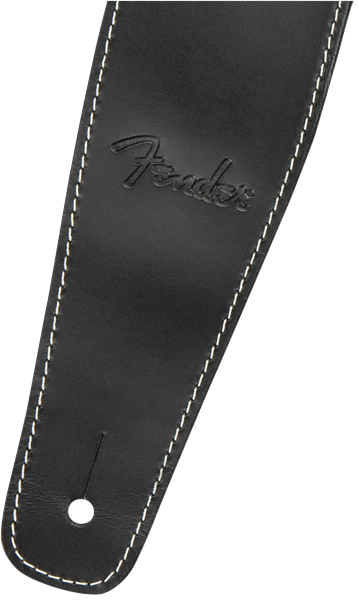 Fender Broken-In Leather Strap, Black, 2.5"