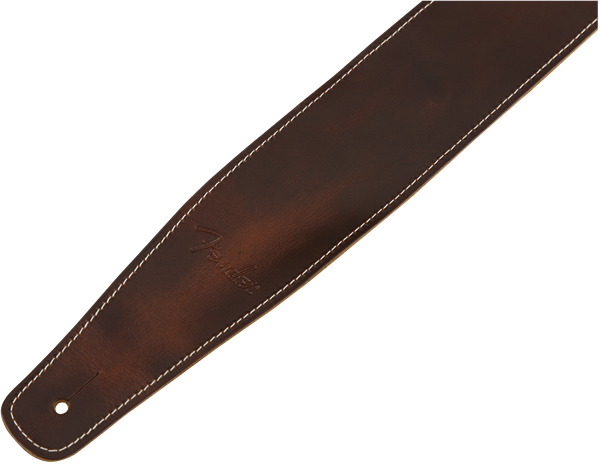 Fender Broken-In Leather Strap, Brown, 2.5"