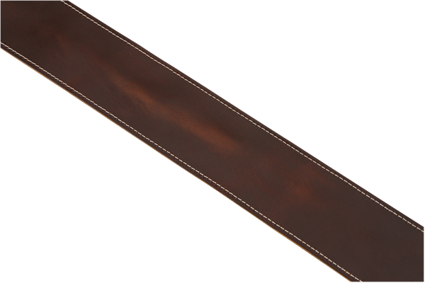 Fender Broken-In Leather Strap, Brown, 2.5"
