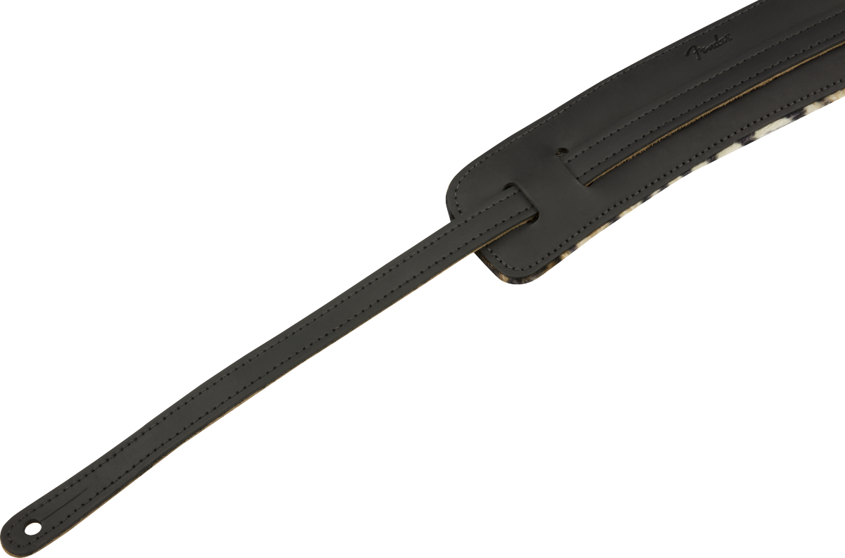Fender Joe Strummer Vintage Saddle Strap, Black/Leopard, 2.5"