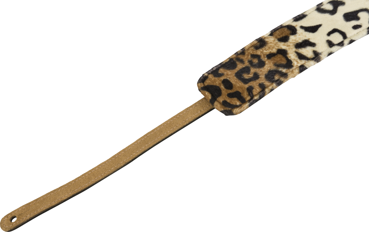 Fender Joe Strummer Vintage Saddle Strap, Black/Leopard, 2.5"