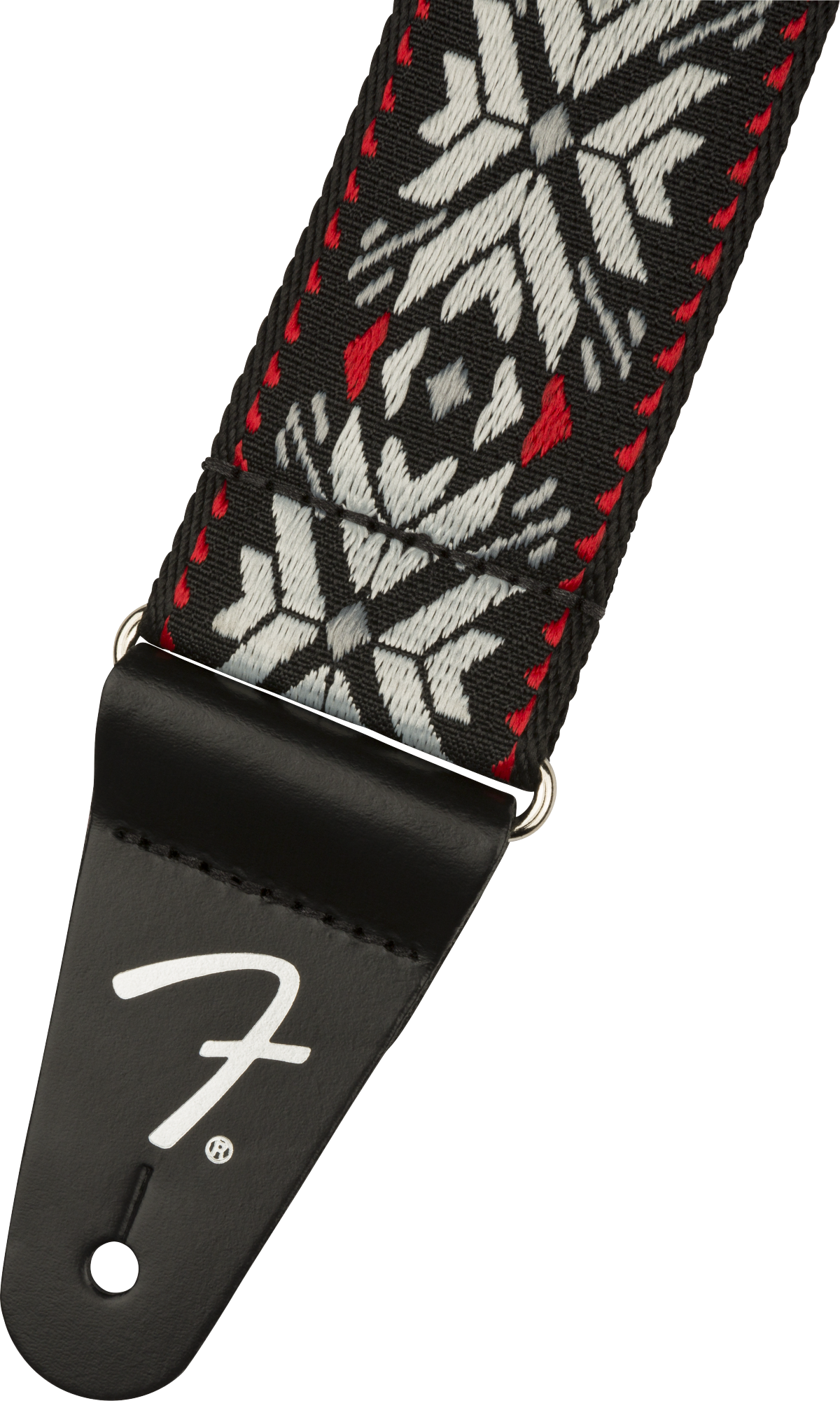 Fender Pasadena Woven Strap, Red Snowflake, 2"