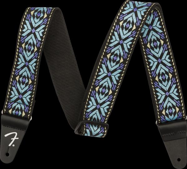 Fender Pasadena Woven Strap, Blue Snowflake, 2"